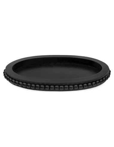 Bandeja Ovalada de Madera AuldHome Design Negra 38,1x23,5cm