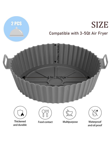 Forros de Silicona 2 Pcs para Freidora de Aire 16.5 cm Forros de Silicona 2 Pcs para Freidora de Aire 16.5 cm