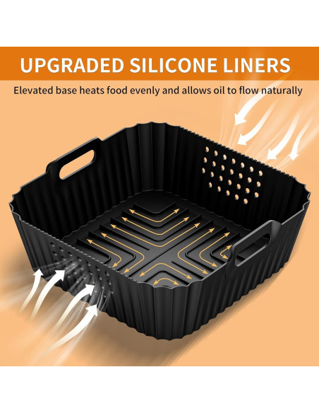 Forros de Silicona HOMELYLIFE para Freidora de Aire 5-6.5QT Forros de Silicona HOMELYLIFE para Freidora de Aire 5-6.5QT