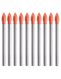 Juego de Brocas de Carburo Gunpla 10 Piezas 6mm para Vidrio y Azulejo