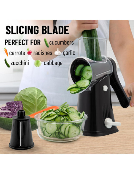 Rallador de Queso Rotativo Zulay Kitchen 5 Cuchillas Manual Rallador de Queso Rotativo Zulay Kitchen 5 Cuchillas Manual