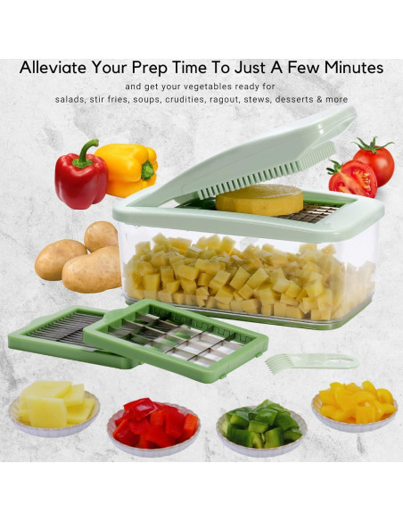 Picador de Verduras Brieftons QuickPush 2.6L 3 Cuchillas Picador de Verduras Brieftons QuickPush 2.6L 3 Cuchillas