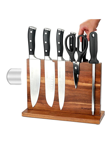 Bloque Magnético para Cuchillos HOMIQUEEN Acacia 12 Cuchillos