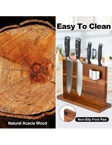 Bloque Magnético para Cuchillos HOMIQUEEN Acacia 12 Cuchillos