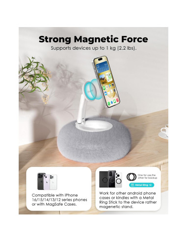 Soporte magnético para teléfono Viozon gris 4-7"