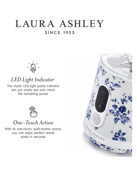 Mezclador Portátil Laura Ashley VQ China Rose 450ml USB Mezclador Portátil Laura Ashley VQ China Rose 450ml USB