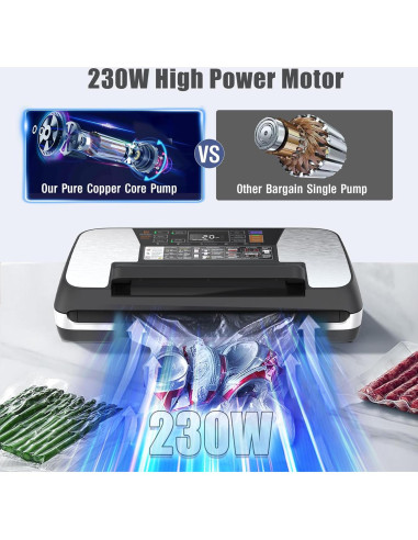 Sellador al vacío OidoZac 230W con 12 funciones y bolsas