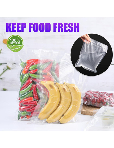 Bolsas de Sellado al Vacío CAREGY 8 Rollos 20m Grado Comercial Bolsas de Sellado al Vacío CAREGY 8 Rollos 20m Grado Comercial