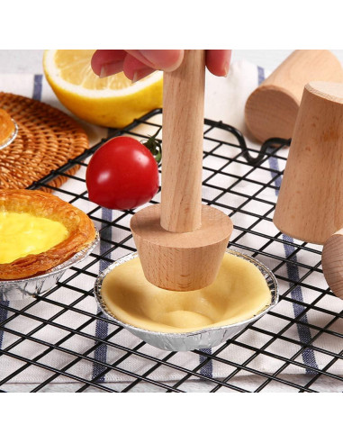 Tamper de Tartas de Madera Jinshining Doble Cara 2.54cm