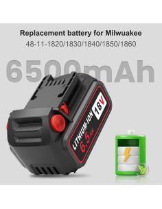 Paquete de 2 Baterías 18V 6.5Ah + Cargador Komifolen 2