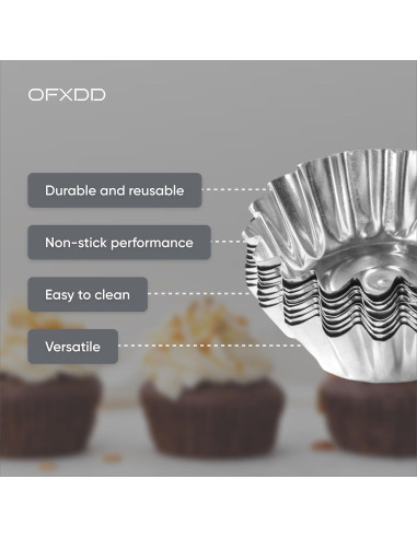 Moldes para Muffin OFXDD 5,99 cm Acero Inoxidable 10 Pcs