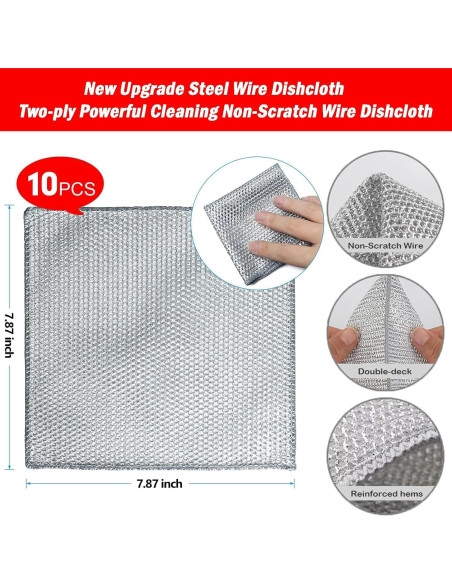 Trapo de Lavado de Platos UpinFun 20x20 cm + Guantes 2 Pcs Trapo de Lavado de Platos UpinFun 20x20 cm + Guantes 2 Pcs