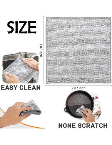 Trapos de Lavado de Platos ONEDIGI 20x20cm 6PCS Doble Capa