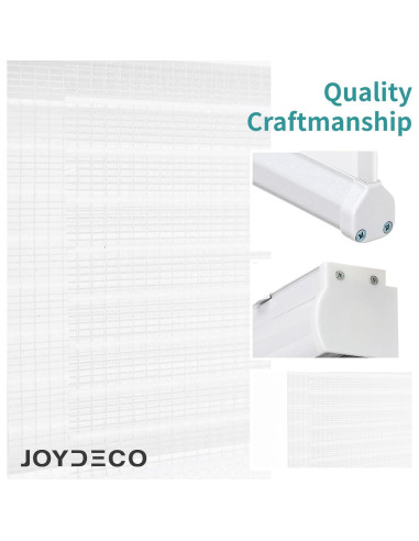 Persianas Zebra Sin Cable Joydeco 89x190 cm Blanco