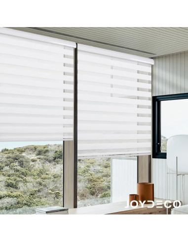 Persianas Zebra Sin Cable Joydeco 89x190 cm Blanco