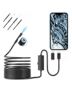 Cámara Endoscopio HD 5m con Luz LED para iPhone y Android