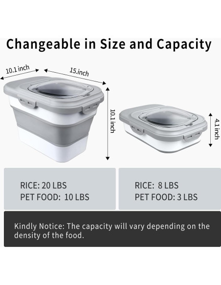 Contenedor de Almacenamiento de Alimentos Komzon 9 kg Plegable Contenedor de Almacenamiento de Alimentos Komzon 9 kg Plegable