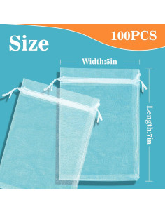 Bolsas de Organza Sukh 100PCS 13x18cm Cierre de Cuerda 2