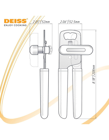 Abrelatas Manual Deiss PRO Acero Inoxidable 20,77 cm Abrelatas Manual Deiss PRO Acero Inoxidable 20,77 cm