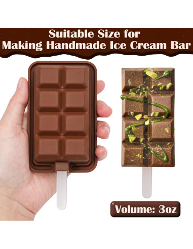 Molde de Silicona para Paletas Webake Barra de Chocolate 4 Pzs