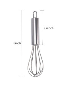 Batidor pequeño de acero inoxidable Huakai 15,24 cm 2