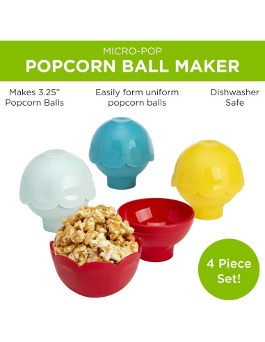 Hacedor de Bolas de Palomitas Ecolution 4 Piezas Multicolor