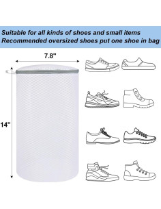 Bolsa de Lavado de Zapatos Vivifying 2 Piezas Malla 19,8x35,6cm 2