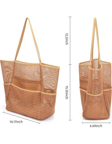 Bolsa de Playa Malla Tainehs 39x36x17cm Impermeable Bolsa de Playa Malla Tainehs 39x36x17cm Impermeable