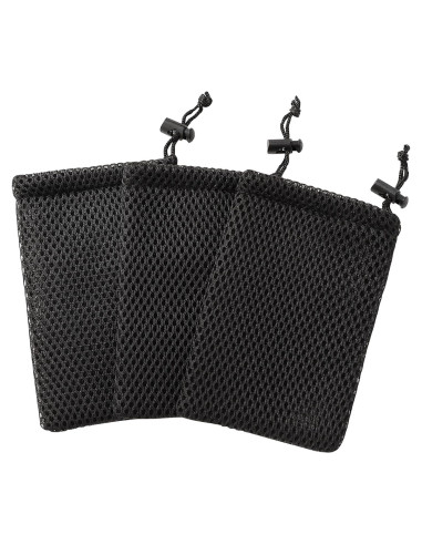uxcell Bolsa de Malla Nylon 3 Pcs 13 x 9 cm Negra