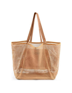 Bolsa de Playa Malla Impermeable para Mujeres - Marrón