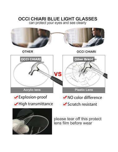 Gafas de Lectura OCCI CHIARI 2.5 Luz Azul Titanio Oro
