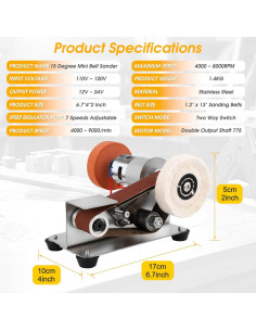 Mini Lijadora de Banda Mornajina 7 Velocidades 170x100mm 2