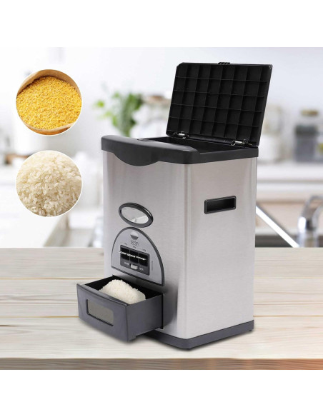 Dispensador de Arroz Automático Gdrasuya10 10kg Acero Inoxidable Dispensador de Arroz Automático Gdrasuya10 10kg Acero Inoxidable