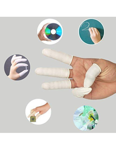 Dedales de Láttex Desechables G2PLUS 205 Pcs Blanco