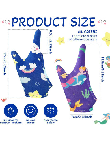 Guantes Antimordedura para Niños Janmercy 8 Estilos 8-12 Años