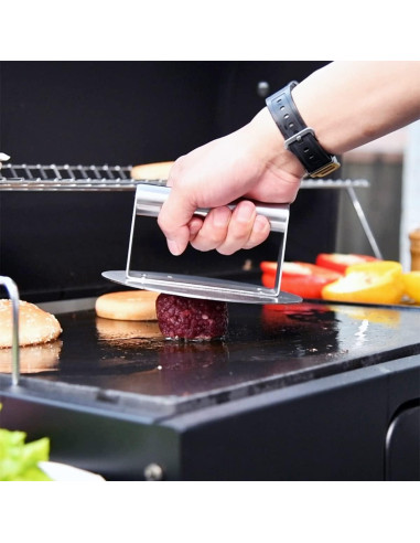 Prensa de Hamburguesas HULISEN Acero Inoxidable 15,75 cm