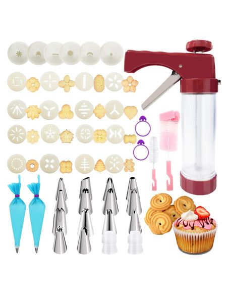 Kit de Prensa de Galletas 45PCS Gelme Nutri con Discos y Puntas Kit de Prensa de Galletas 45PCS Gelme Nutri con Discos y Puntas