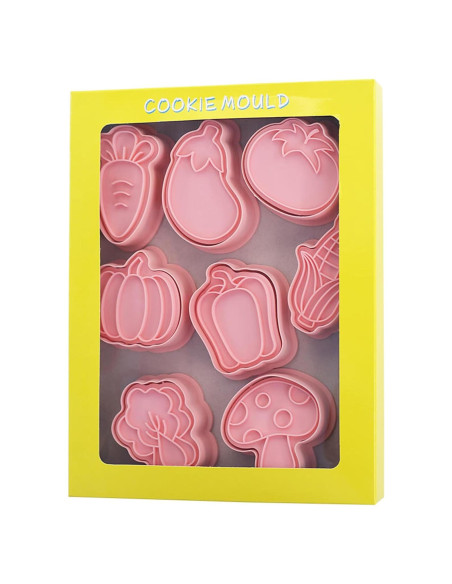 Juego de 8 Cortadores de Galletas Tuxxzis Verduras 6,13 cm Juego de 8 Cortadores de Galletas Tuxxzis Verduras 6,13 cm