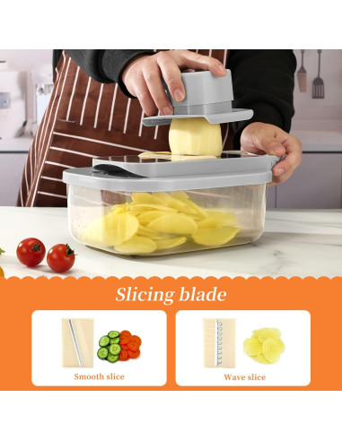 Cortador de Verduras Multifuncional KULUNER 0.86 kg Gris