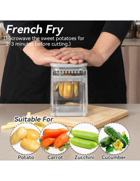 Cortador de Papas Fritas Badelite 3 en 1 Acero Inoxidable