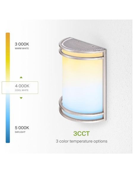 Lámpara de Pared LED ASD 10" Níquel Cepillado 3000K-5000K Lámpara de Pared LED ASD 10" Níquel Cepillado 3000K-5000K