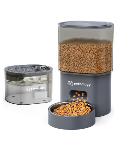 Comedero Automático HSL 3L y Fuente de Agua 2.5L para Gatos