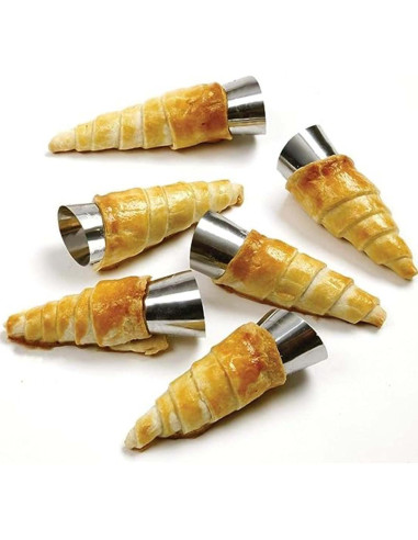 12 Moldes de Cono de Crema Dakexiong Acero Inoxidable 3 Tamaños