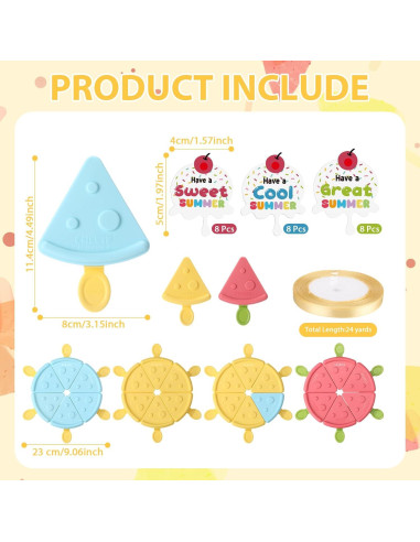 Paquete de 24 Moldes de Helado Reallnaive con Tarjetas