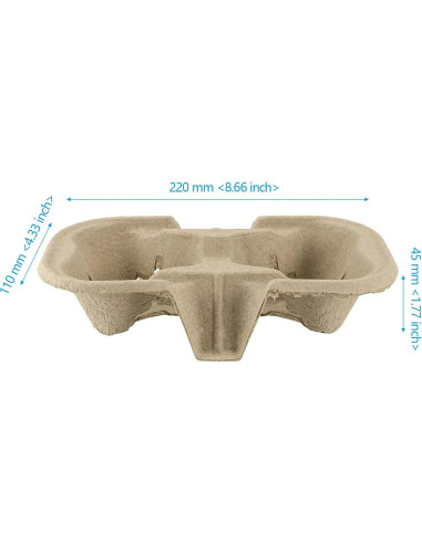 Soporte de Bebidas Biodegradable JEUIHAU 100 Unidades 2 Tazas
