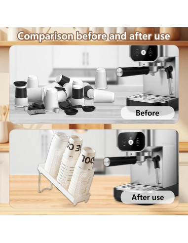 Soporte para Tazas Desmontable Chris.W Blanco 3 Compartimentos
