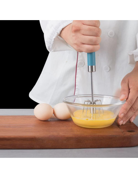 Batidor de Huevos Semiautomático Fnoko 3 Piezas Acero Inox Batidor de Huevos Semiautomático Fnoko 3 Piezas Acero Inox