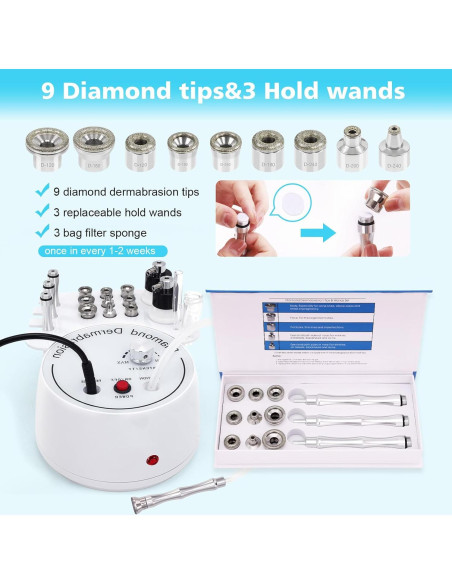 Máquina de Microdermoabrasión 3 en 1 Mcwdoit Cuidado Facial Máquina de Microdermoabrasión 3 en 1 Mcwdoit Cuidado Facial