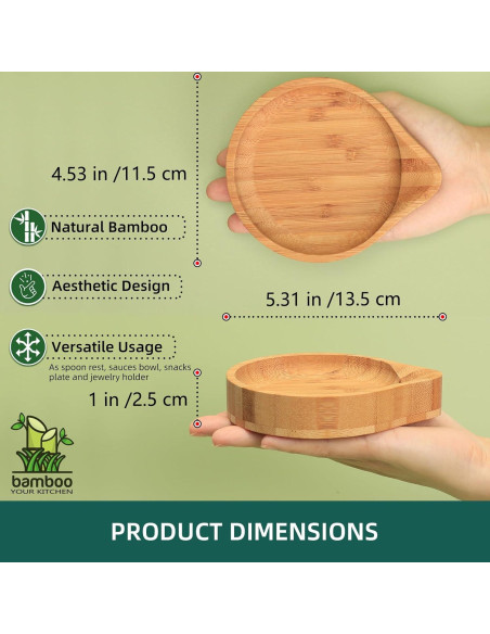 Soporte Redondo para Cucharas ZTHapwa de Bambú 11.4 cm Soporte Redondo para Cucharas ZTHapwa de Bambú 11.4 cm