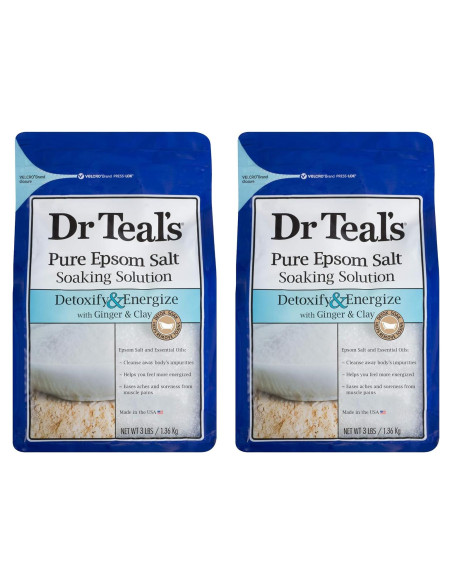 Conjunto de Baño Dr. Teal Sal de Epsom Jengibre 2x1.36kg Conjunto de Baño Dr. Teal Sal de Epsom Jengibre 2x1.36kg
